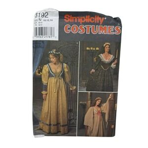 Simplicity Costumes 8192‎ Renaissance Dress Sewing Pattern Size 10 12 14 UNCUT